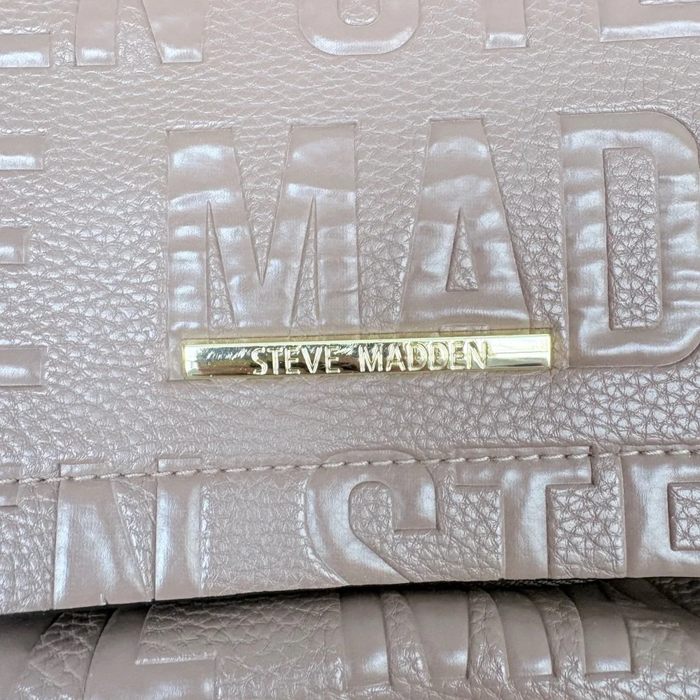 Steve Madden Faux Leather Mauve Backpack & Gold Accents Casual Women's Bag Sz M - Picture 8 of 15